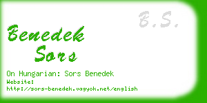 benedek sors business card